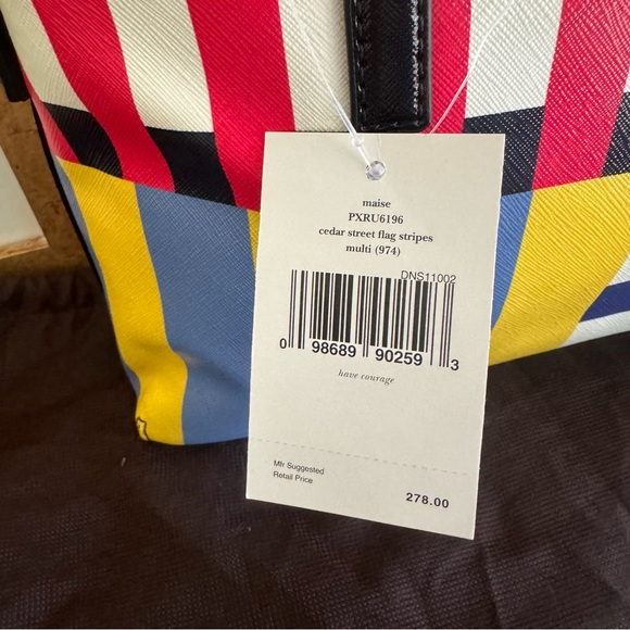 Kate Spade Story Book Cedar Street Flag Stripes Maise Satchel NWT - Picture 8 of 14